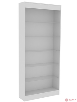 Стеллаж полки стекло СПС 900х300х2100мм (БЕЛЫЙ)