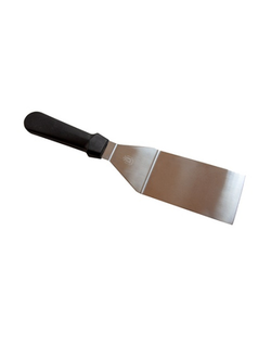 Лопатка 31 см изогнутая часть с пластиковой ручкой скошенный бок 12*7 см, нержавеющая сталь