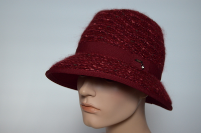 Итальянская фетровая бордовая шляпа Визио фото