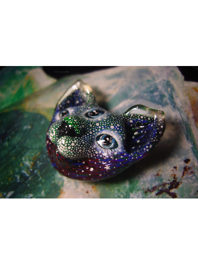 "Всевидящий Муркотик - звёздный путешественник", необычная брошь в стиле фэнтези