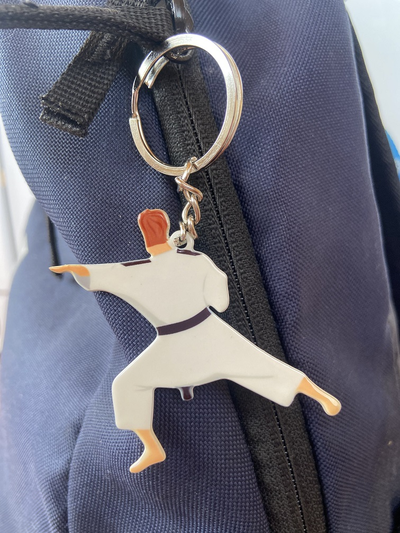 Брелок Карате мужчина (металлический плоский двусторонний)