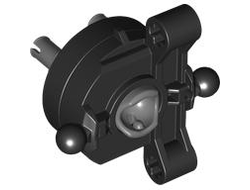 Technic, Steering Axle with 2 Axle Holes and 2 Tow Ball Arms with Dark Bluish Gray Wheel Hub, Black (3468c01 / 6459445)
