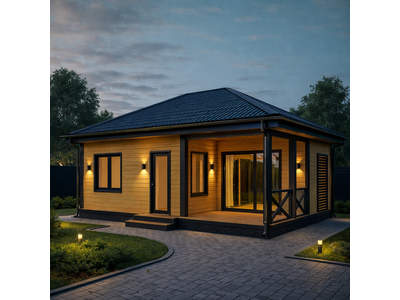 баня 6х8, баня из сосны, построить из профилированного бруса, обвязка из лиственницы, из кедра