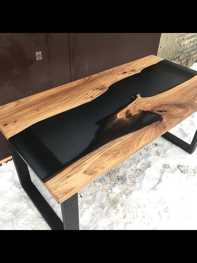 стол-река, стол с рекой из эпоксидной смолы, стол журнальный, стол лофт, стол из массива, столик