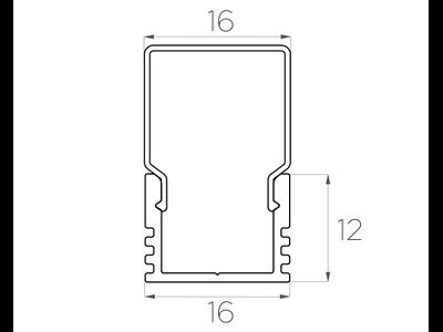 Алюминиевый профиль 4L-1612-S ANOD