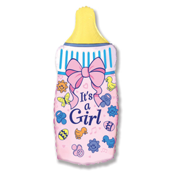 Воздушный шар фольгированный "Бутылочка девочки"  (Испания) 78 см.