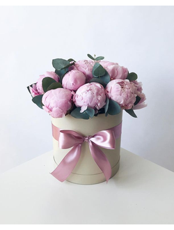 Шляпная коробка с пионами "Melisa"