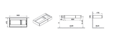 Модуль с ящиком, Vitra Origin, 90 см, ясень, 65702