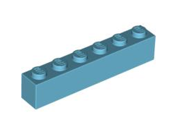 Brick 1 x 6, Medium Azure (3009 / 4619653)