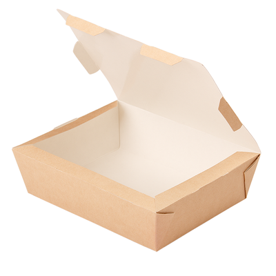 Коробка для фаст-фуда 600мл (крафт/бел)