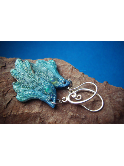 &quot;Крылышки Лазурной Аквафеи&quot;, серьги с радужными опалами