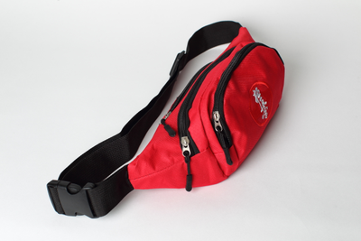 сумка на пояс с вышивкой киокушинкай  красная