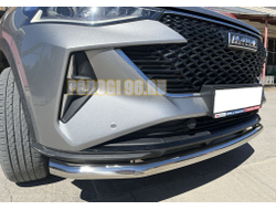 Защита переднего бампера с подгибами d60 для Haval F7 2022-2024