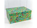 Коробка подарочная принт &quot;Динозавры&quot; (на зеленом фоне), 26,3*19,3*11,3см