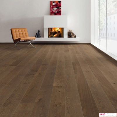 Паркетная доска Haro Дуб Пуро Земляной 535619 в интерьере