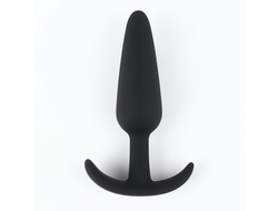 Анальная пробка конус, силикон Soft-touch, 26×100 мм, черный