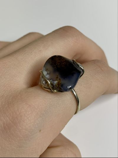 Кольцо с агатом, разные виды