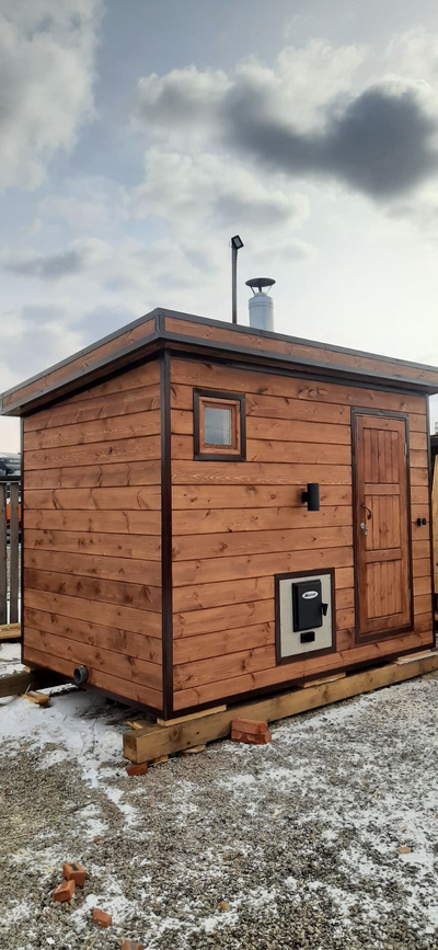 Баня 2*3 м, крыша 1 скат, топка снаружи