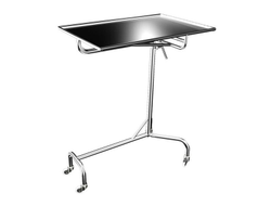 Стол инструментальный хирургический с полкой 745*510 усиленный на 4-х колесах СИО-01 (Б-ус4) - нержавеющая сталь