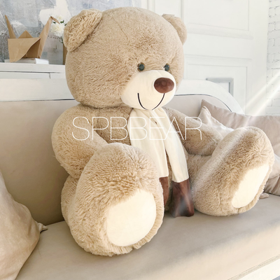 Большой плюшевый медведь 140 см кремовый Барни