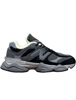 New Balance 9060 Black Grey с мехом