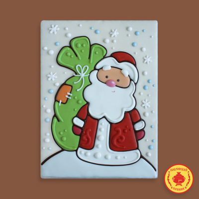 Тортик в шоколаде "Дед мороз с мешком подарков", 600 грамм