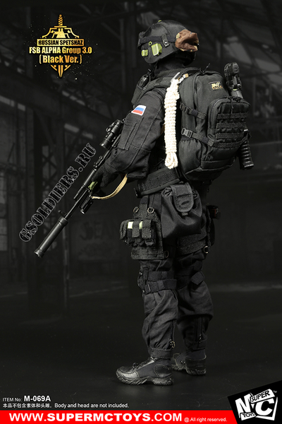 Спецназ "Альфа" - КОМПЛЕКТ ЭКИПИРОВКИ 1/6 Russian Spetsnaz - FSB Alfa Group 3.0 Black Ver. (M-069 A) - SUPER MC TOYS (БЕЗ ТЕЛА И ГОЛОВЫ)