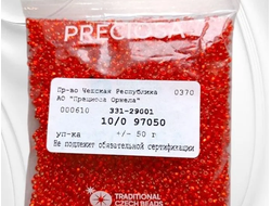 Оранжево-красный круглый бисер