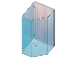 GT-34 Стеклянная угловая душевая кабина с двумя дверьми