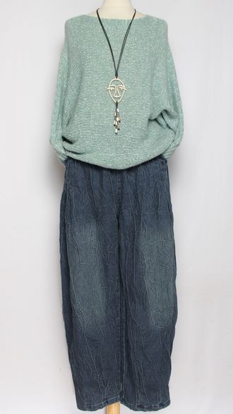 Джинсы "Жатые" синие р.48-54