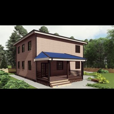 Двухэтажный каркасный дом с тремя спальнями 196м² (SK73)