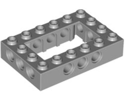 Technic, Brick 4 x 6 Open Center, Light Bluish Gray (32531 / 4211716)