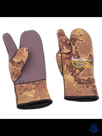 Рукавицы неопреновые 7мм Marlin NORD 3х-палые ОП oliva р.L