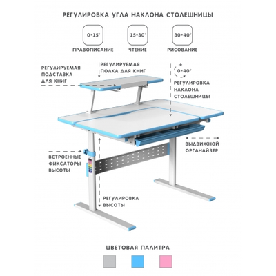 РАСТУЩАЯ ДЕТСКАЯ ПАРТА-ТРАНСФОРМЕР HOLTO-99 купить в Воронеже