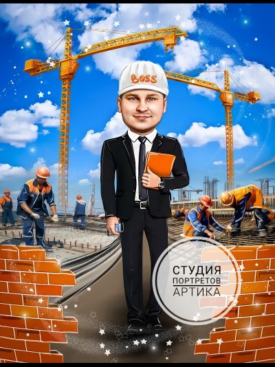 Портрет в Стиле Шарж 1 Человек