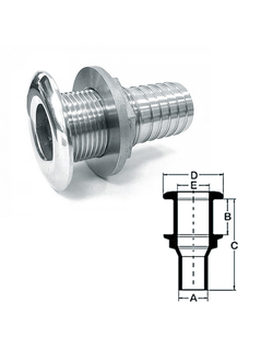 Стакан дренажный 3/4" с гайкой, нерж.сталь
