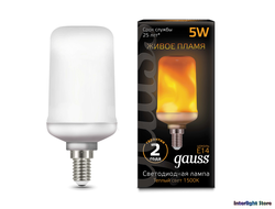 Gauss LED T65 Flame 5w 815 E14