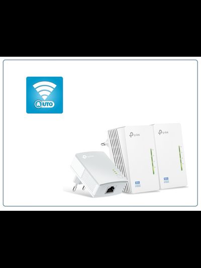 TP-LINK, HomePlug AV Сетевой адаптер PowerLine 500 Мбит/с Ethernet + WiFi точка доступа (комплект 2+1 шт.)