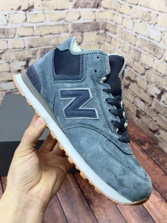 New Balance 574 Mid Dark Grey с мехом