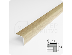 Алюминиевый отделочный уголок Лука УО 15х15мм. дуб петровский