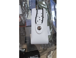 Чехол под рацию белый кожаный