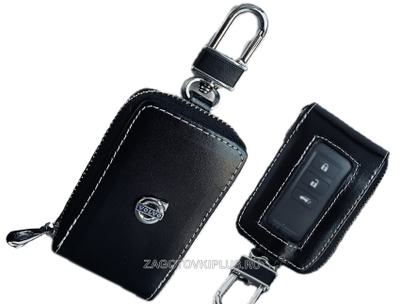 Ключница авто с окошком из натуральной кожи с логотипом VOLVO