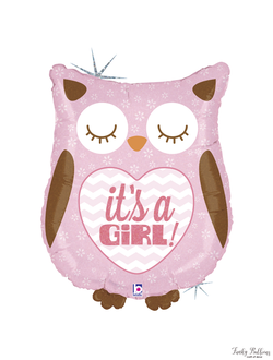Фольгированный шар "Это девочка. Сова"
