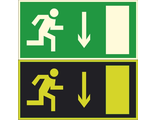 Фотолюминесцентный знак E09 «Указатель двери эвакуационного выхода (правосторонний)»