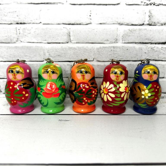 Брелок сувенир Матрешка цветочная 45*25 мм ассорти