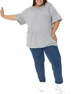 Женская футболка  из хлопка  Арт. 4757-8654 (цвет серый) Размеры 48-80