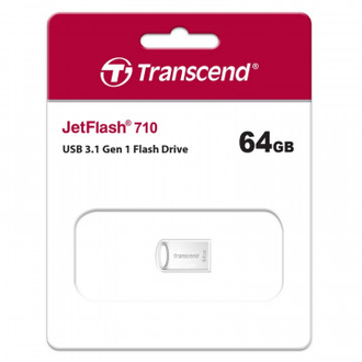 Флеш-память Transcend JetFlash 710, 64Gb, USB 3.1 G1, серебряный, TS64GJF710S