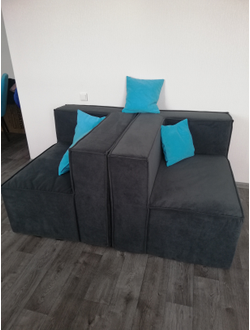 Диван бескаркасныйс240см велюр графит