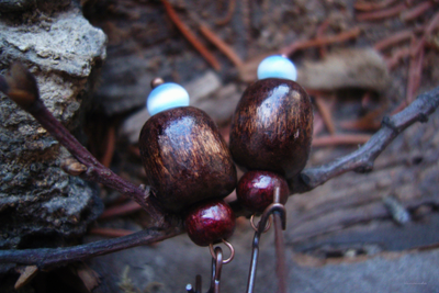 Бохо-серьги "Две серёжки для белочки, лесной принцессы"