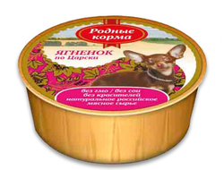 РОДНЫЕ КОРМА КОНСЕРВЫ ДЛЯ СОБАК ЯГНЕНОК ПО-ЦАРСКИ 125 Г